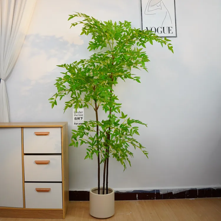 仿真南天竹客厅摆件植物样板房橱窗装饰仿真绿植客厅摆件大件