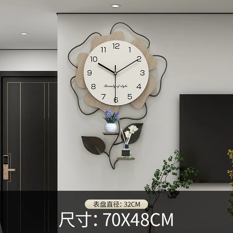幸福花儿--恋妆客厅简约静音钟表餐厅装饰时钟家用个性时尚挂件