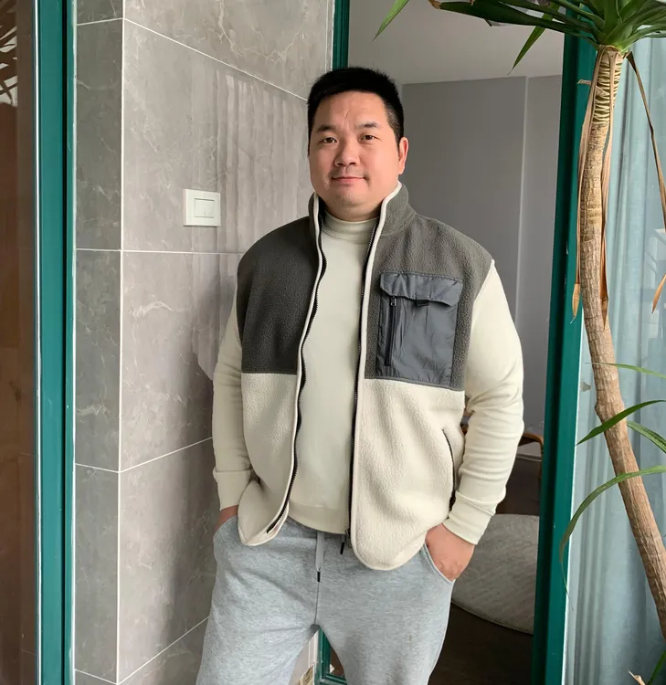 秋冬休闲撞色摇粒绒马甲