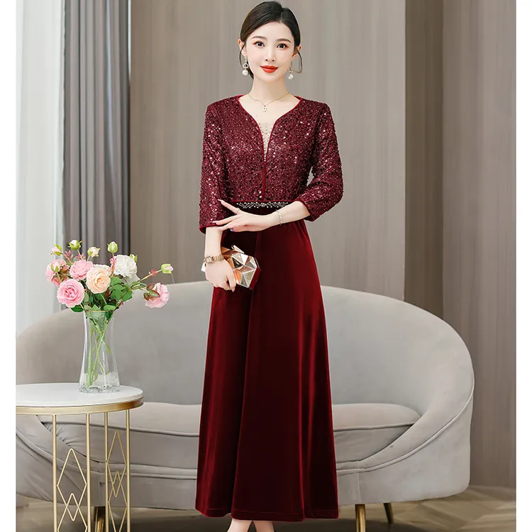 中老年妈妈礼服2024新款喜婆婆婚宴装旗袍参加婚礼服高端轻奢小众