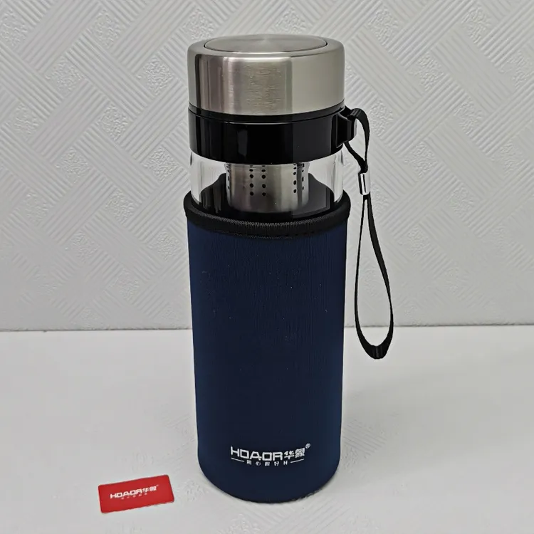 华象单层水晶玻璃杯700毫升大容量茶水分离杯高硼硅材质茶水杯子