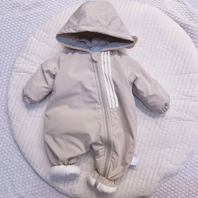 宝宝加绒加厚连体衣婴幼儿一件过冬哈衣爬服儿童冬款保暖衣衣服潮