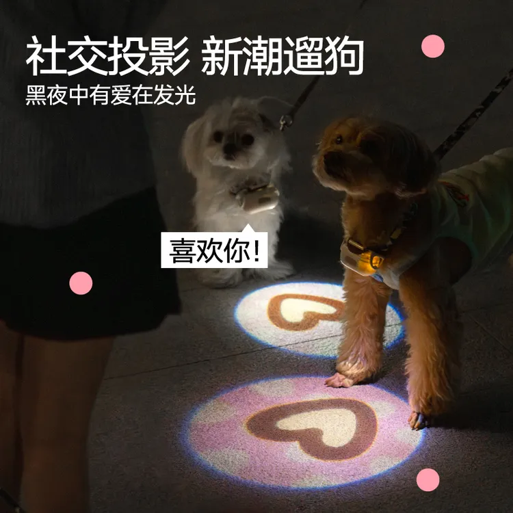 喵乎汪也遛狗灯狗狗夜行灯遛狗夜灯宠物灯发光灯可爱狗灯百搭项圈