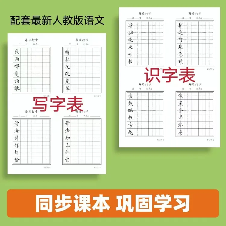 练字帖儿童小学生同步写字表识字表一类字二类字硬笔书法练字