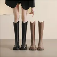 31-34码小个子长筒靴子不过膝厚底增高显腿长2024秋冬季加绒温暖