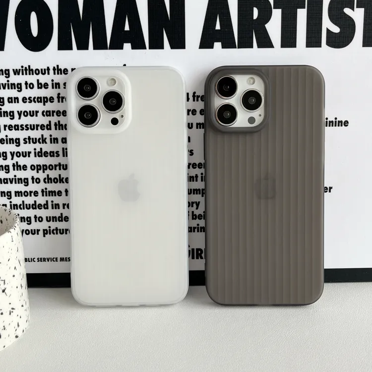 适用苹果15ProMax肤感瓦楞手机壳iphone13Plus超软保护套14半透明