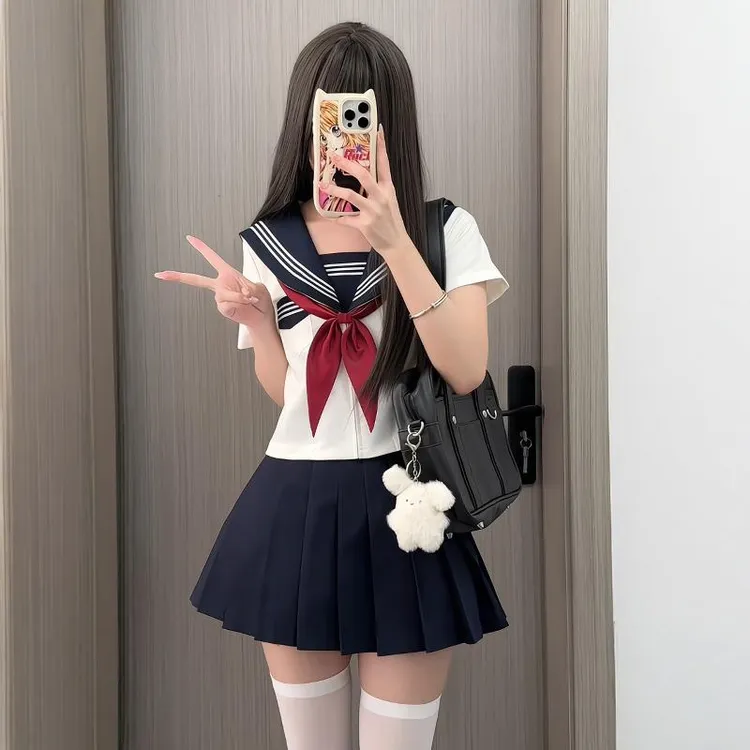 【川町香】日系正统水手服jk制服裙套装白二三本基础款关西襟全套