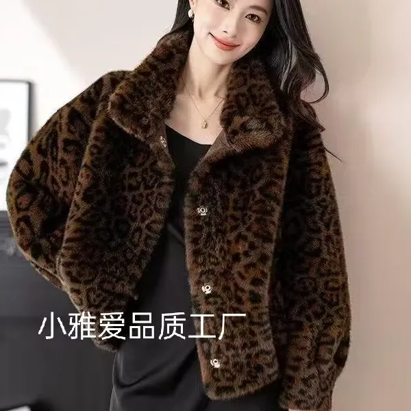 2025新款立领（豹纹）小款时尚气质上衣女外套短款百搭网红宽松休闲