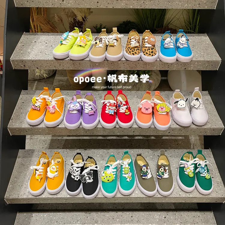 儿童马卡龙韩版休闲帆布鞋韩版潮流百塔纯色儿童学步鞋幼儿园布鞋