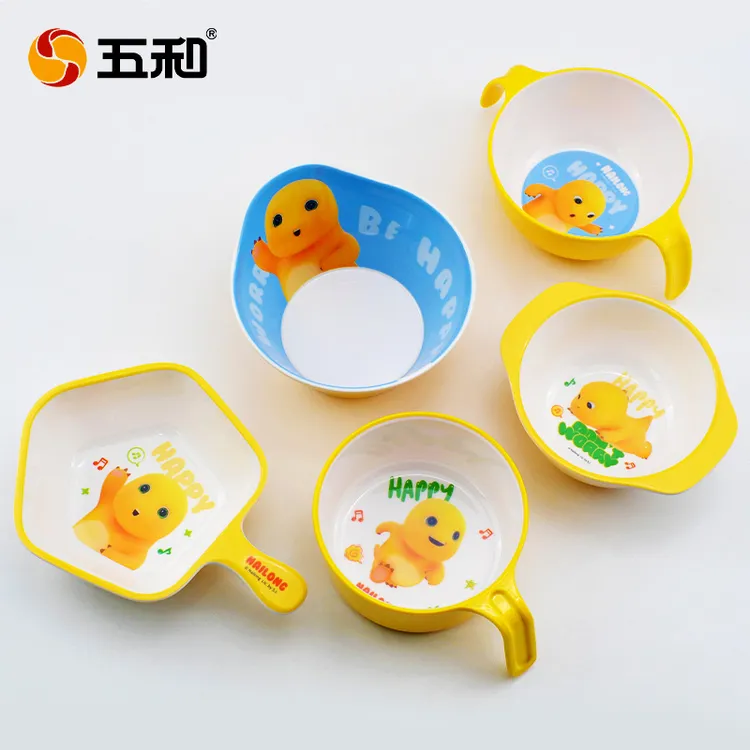 奶龙儿童碗卡通宝宝吃饭专用碗勺防摔手柄碗婴幼儿家用辅食碗餐具