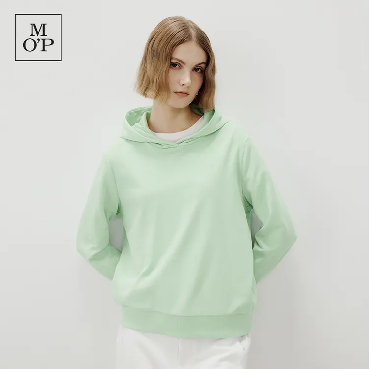 Marc O'Polo/MOP秋冬新款高能感连帽logo正肩卫衣休闲长袖上衣女
