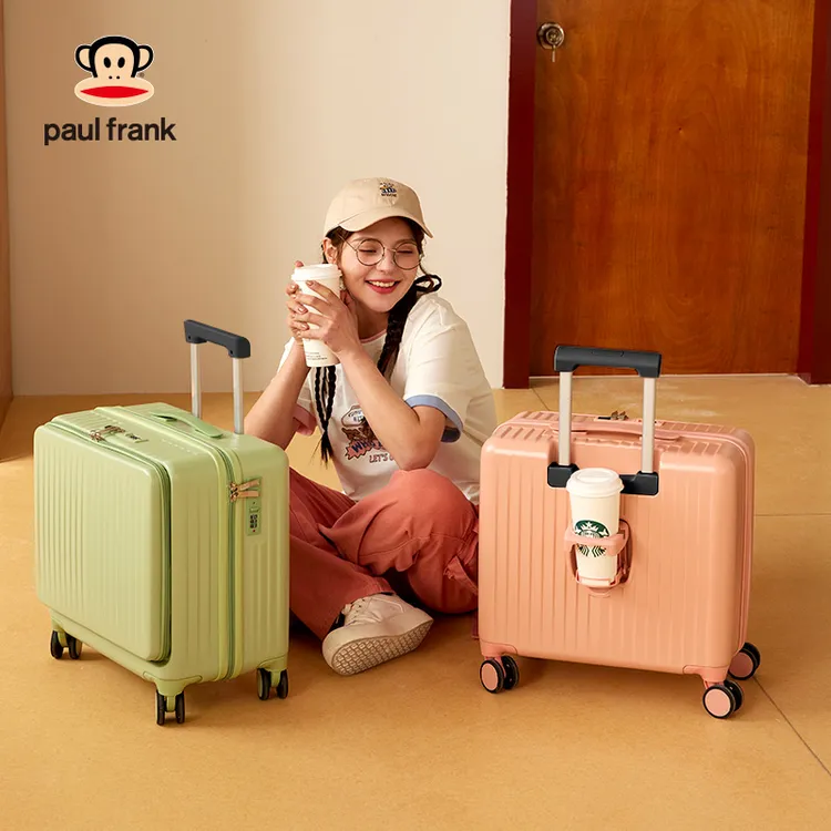 paul frank/大嘴猴前开口行李箱小型女拉杆便携登机箱轻便旅行箱