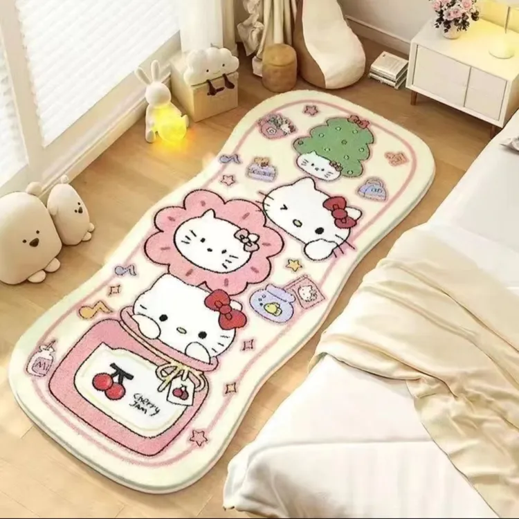仿羊绒加厚主卧卡通毛绒床边毯可爱少女新卧室地毯创意地毯床边毯