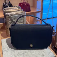 Tory Burch/汤丽柏琦 Emerson黑色手提斜挎包 20cm*12cm*6cm