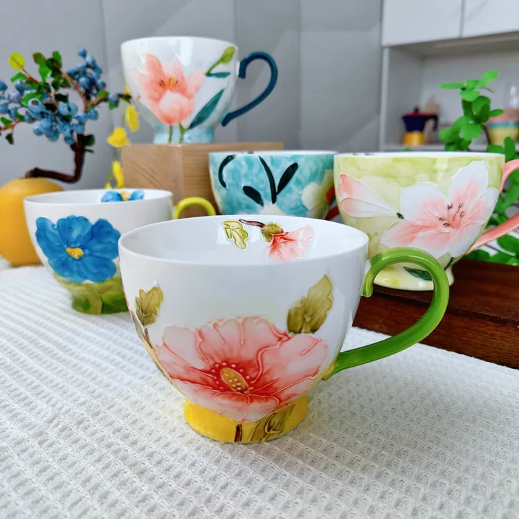 早餐杯大杯家用陶瓷水杯马克杯早餐杯牛奶杯茶杯