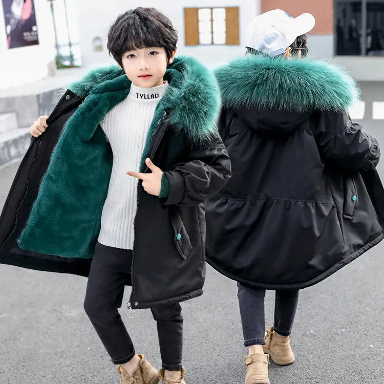 男童冬棉衣2025新款中大童外套中长款加厚棉服儿童宝宝派克服棉袄