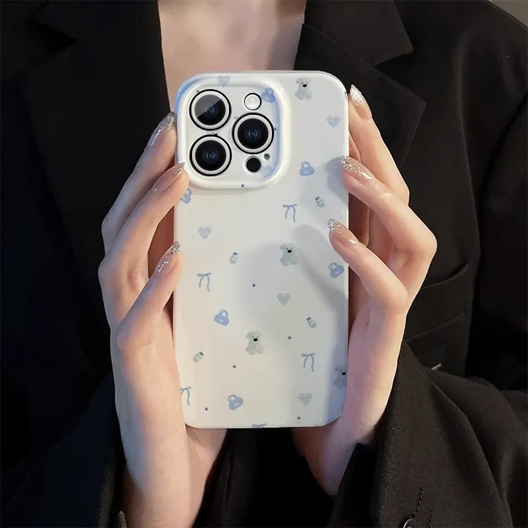 菲林软壳防摔爱心小熊适用苹果16华为oppo小米15vivox200pro1加