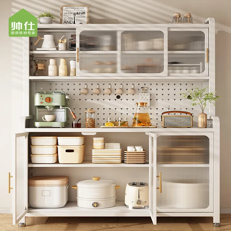 帅仕厨房置物架餐边柜置物柜多功能烤箱微波炉多层柜子落地置物架