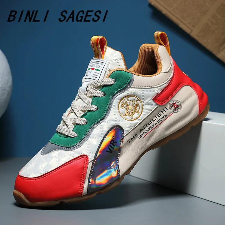 BINLI SAGESI高端手工定制意式轻奢秋冬包底潮鞋男时尚厚底休闲鞋
