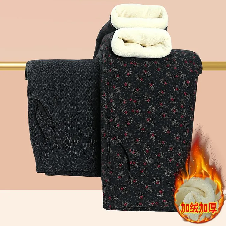 中老年人保暖裤高腰老人加厚棉裤女加绒加厚妈妈棉毛裤子奶奶秋冬