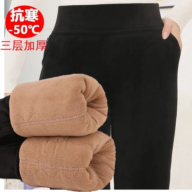 保暖外穿加厚棉裤老人裤女冬加绒高腰棉裤妈妈装60岁老年人保暖裤