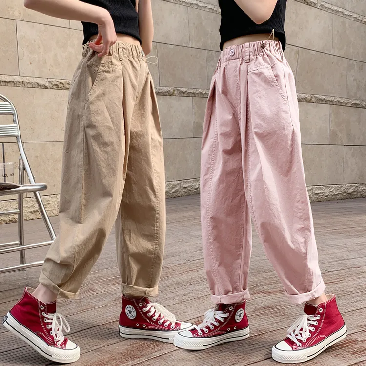 女童裤子夏薄款2025新款夏季宽松休闲裤中大童女孩夏天防蚊长裤潮