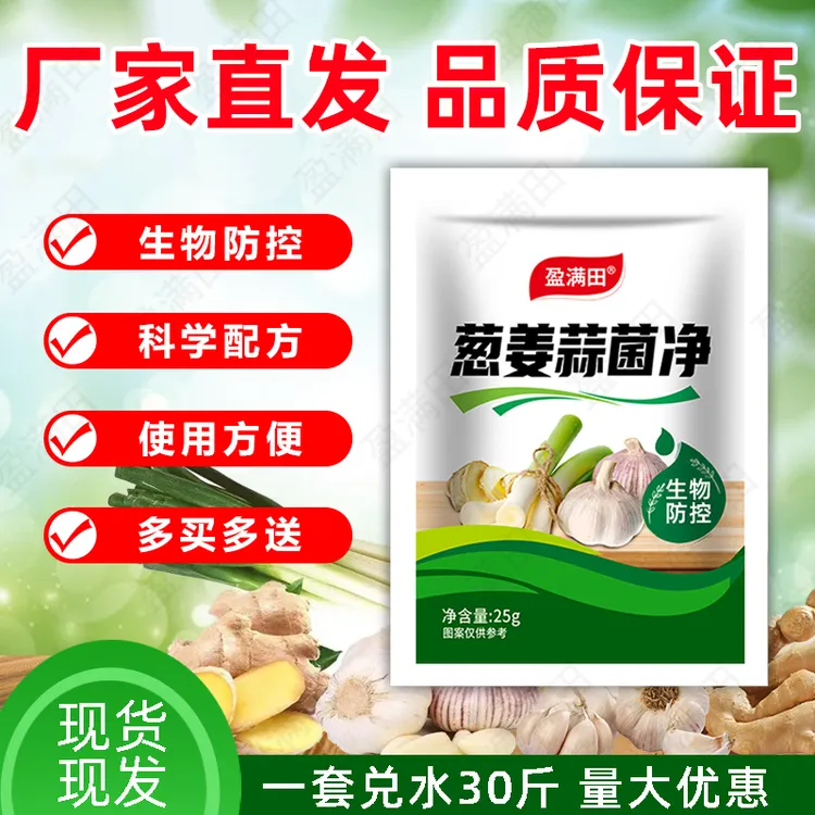 盈满田葱姜蒜菌净干尖黄叶农用微生物菌剂叶面肥高效绿素大蒜