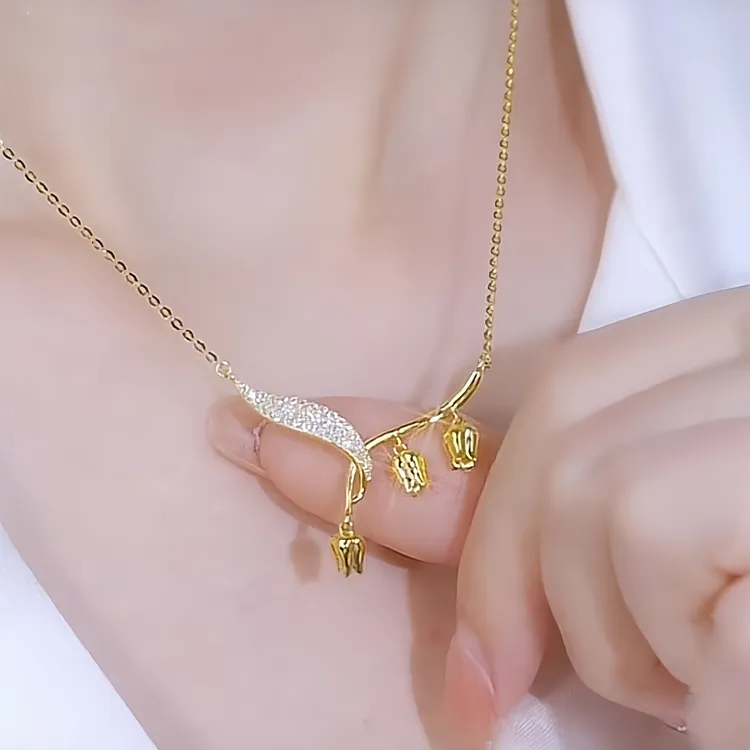 钛钢项链 含苞待放铃兰花项链女精致小众轻奢时尚ins不掉色锁骨链