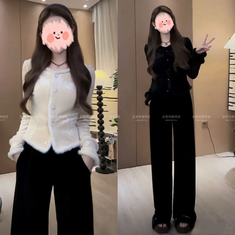 时尚潮流百搭精品女装上衣裤子新款二件套休闲秋冬气质显瘦高贵