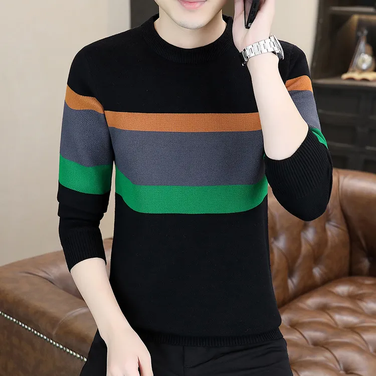 高档毛衣男气质冬季加厚保暖衣时尚帅气打底洋气针织线衣品质男装