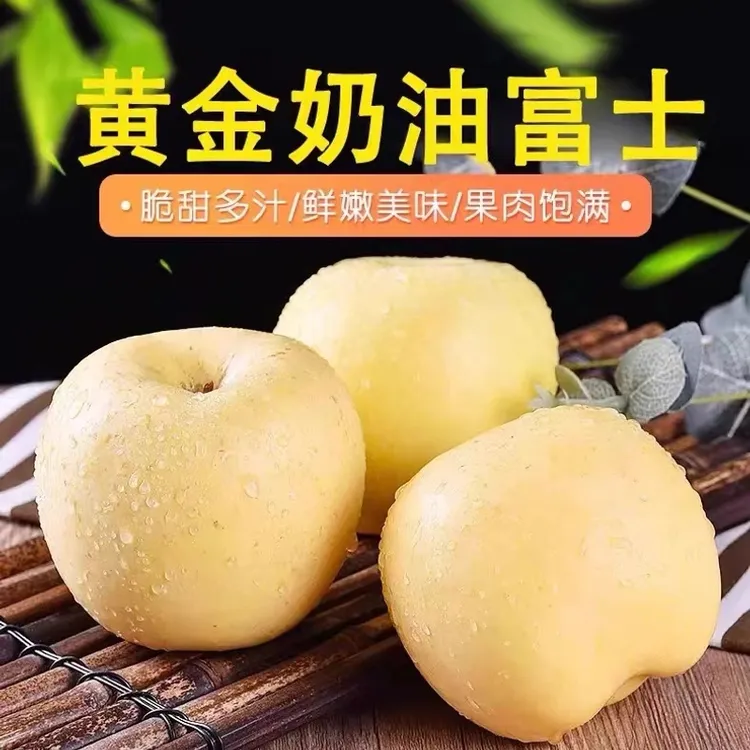 【正宗】山东烟台黄金富士脆甜新鲜水果到手4-8个带箱三斤
