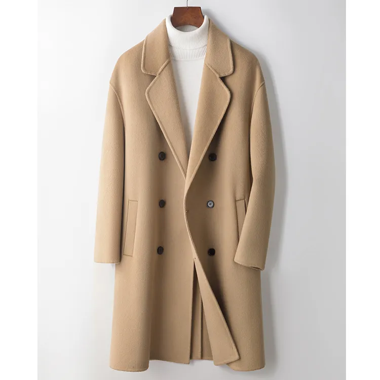 KS-21 100%羊毛中长款98-106CM双排扣大衣M-3XL