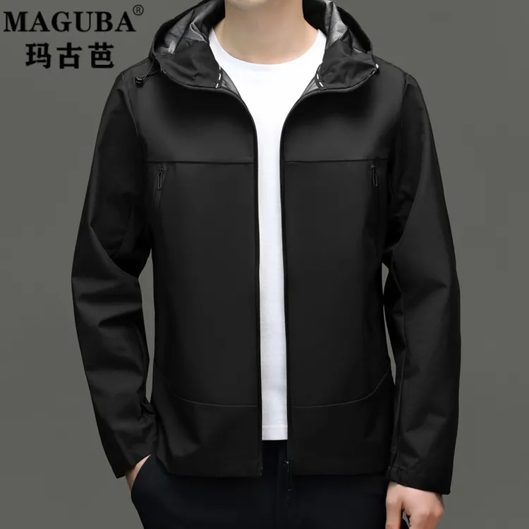 【男士春秋装外套】玛古芭2025新款秋季时尚休闲男士冲锋衣宽松夹克