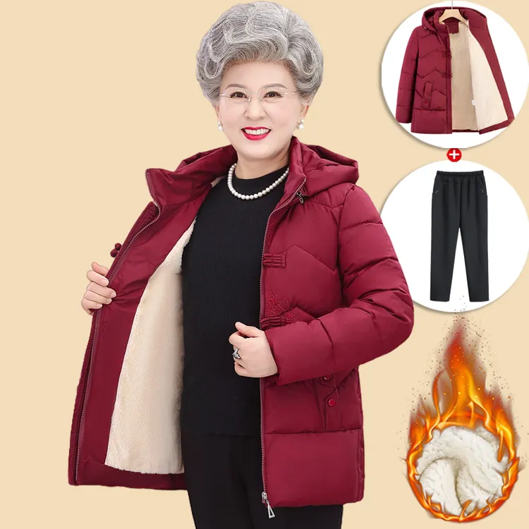 中老年人女装奶奶冬装棉衣外套加绒加厚老人妈妈70岁60太太衣服