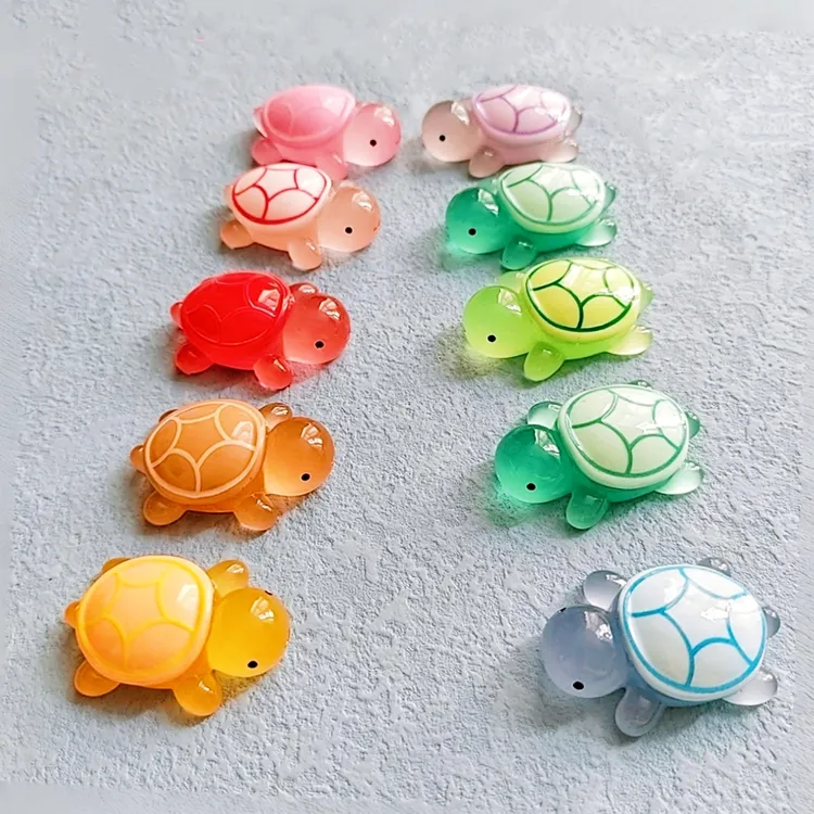 新网红大款糖果色夜光小乌龟树脂摆件  微景观装饰品桌面小摆件