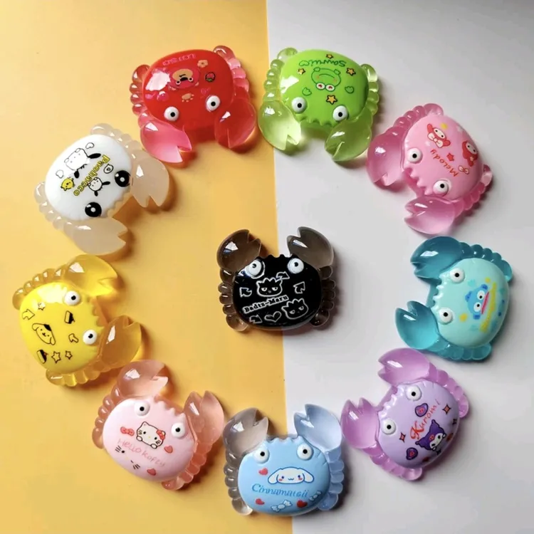 微景观创意卡通夜光小螃蟹 海洋造景diy装饰品配件树脂摆件 