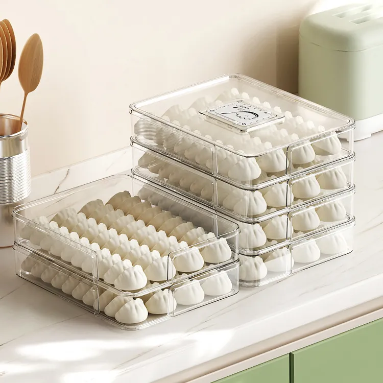 饺子盒批发家用冰箱速冻多层保鲜收纳盒厨房大容量食材密封储藏盒
