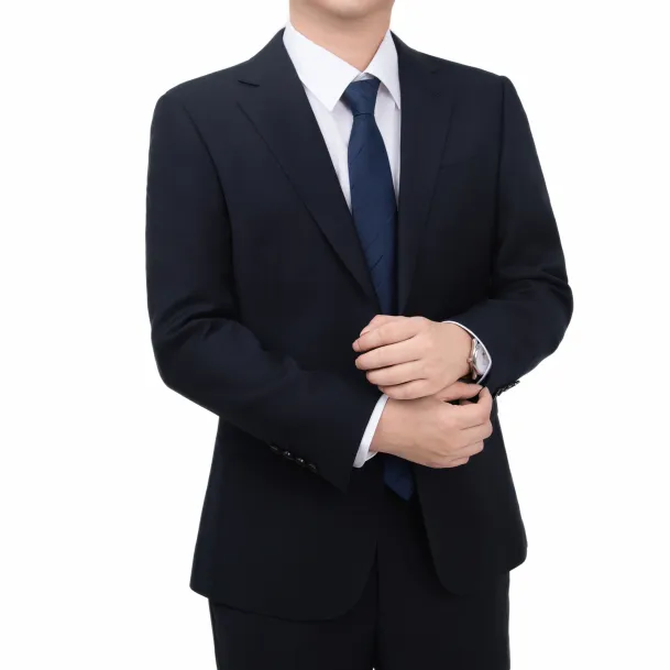 【100%羊毛】新款藏青男士商务正装双开叉两粒扣西服套装直播推荐