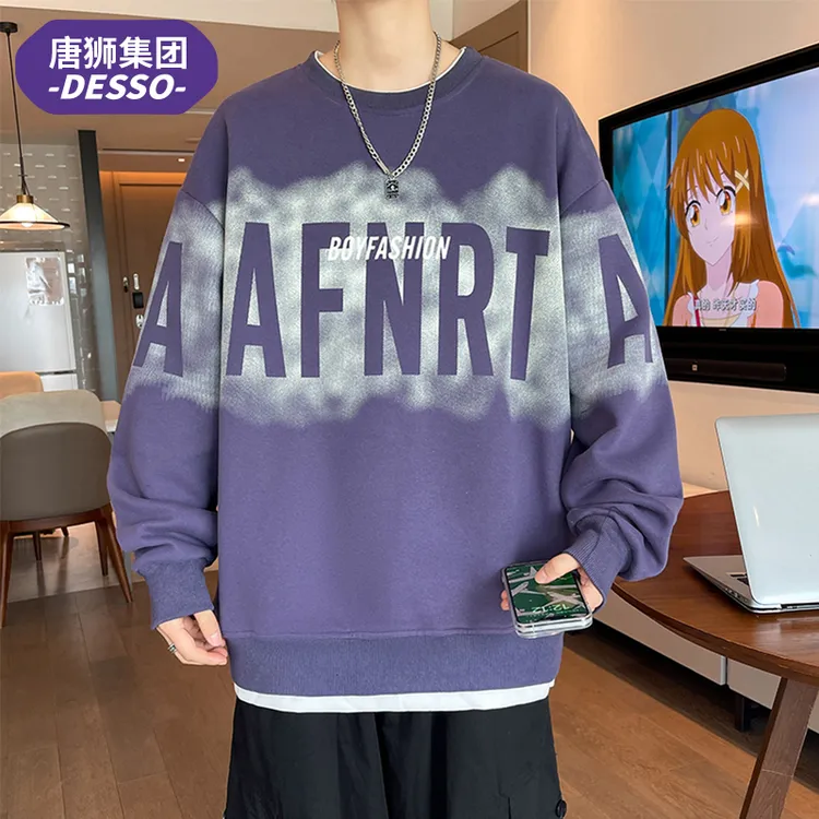 【卫衣穿搭】唐狮集团DESSO潮牌卫衣男士秋冬季宽松百搭长袖打底衫