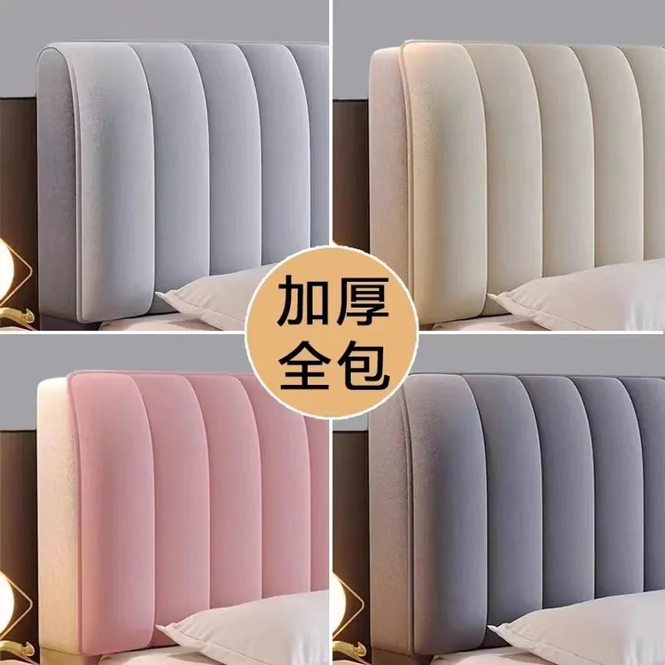 【热卖】荷兰绒料加厚夹棉床头套现代简约床头罩纯色布艺床头罩通用