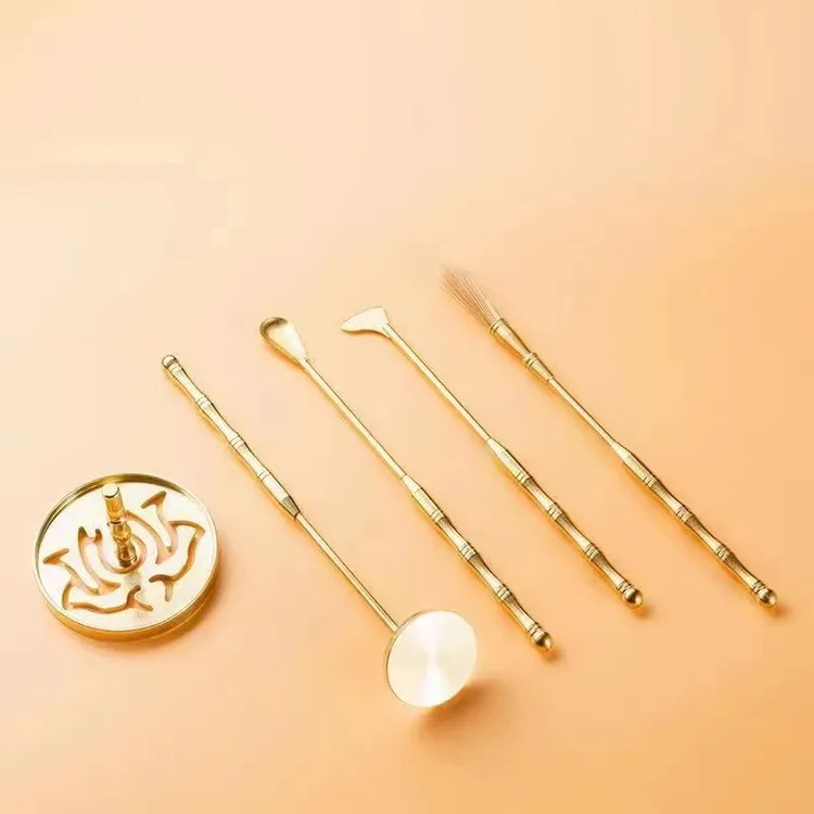 香道香攥黄铜入门套装打香攥工具灰押香勺香铲香印中式家用套装