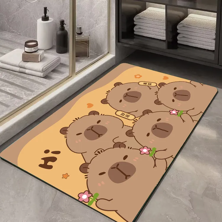 吸水速干防滑垫浴室耐脏卫生间脚垫地垫浴室吸水垫可爱吸水防滑垫