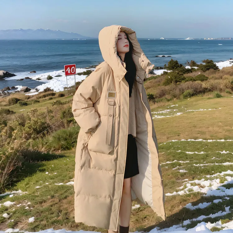 高级感超好看羽绒棉服女长款2025冬新款韩版宽松过膝炸街加厚棉衣