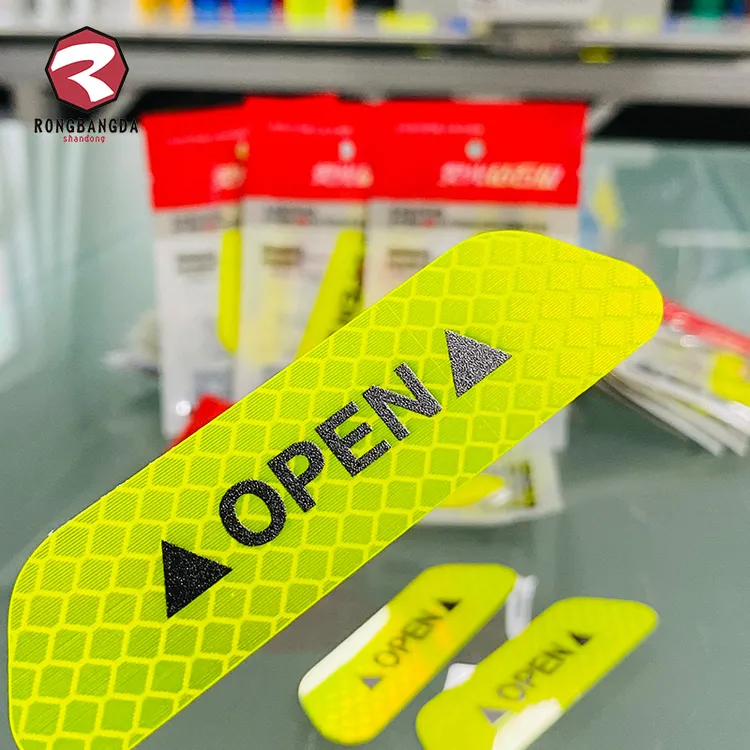 汽车开门安全警示反光贴open贴6年不褪色超强反光开门贴