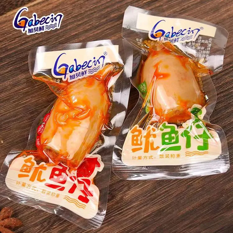 加贝鲜鱿鱼仔带籽香辣烧烤味即食袋装独立小包装熟食休闲海味零食