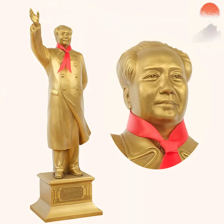 毛主像铜像摆件毛爷爷纯铜站像家居玄关办公室客厅毛主席像装饰品