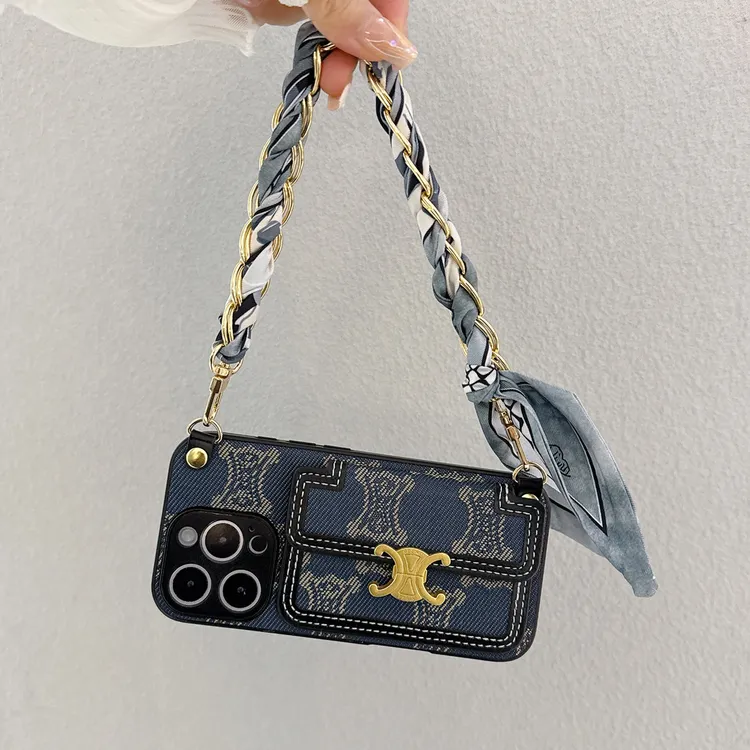 适用苹果华为荣耀小米三星OPPOVIVO手机壳斜挎挂绳卡包保护套潮牌