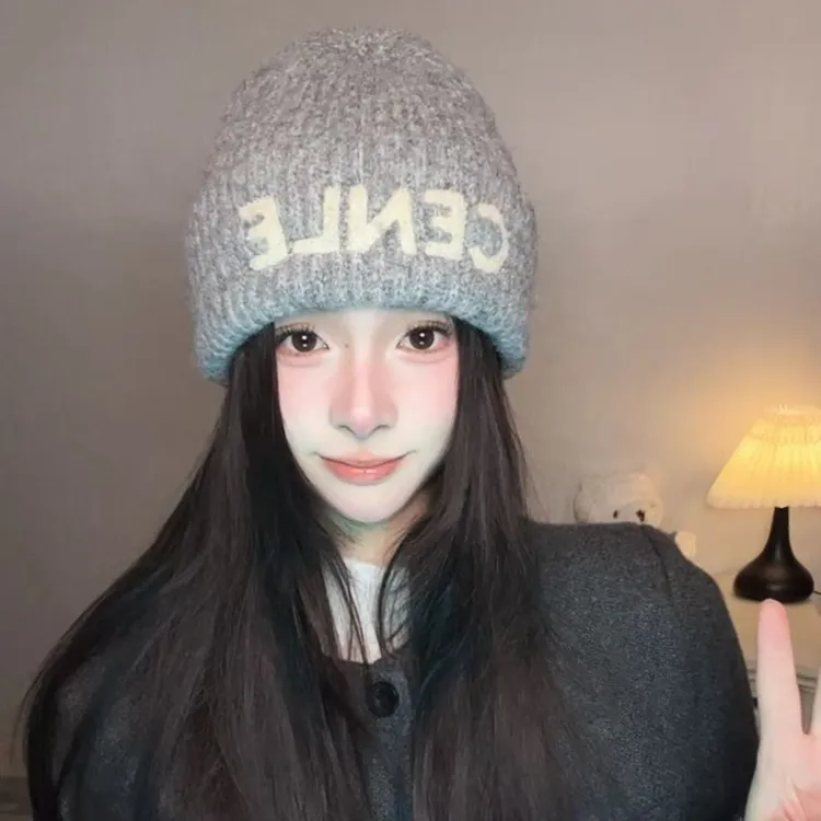 BC传媒专属新款气质洋气秋冬针织毛线帽微胖纯欲显脸小高级感毛