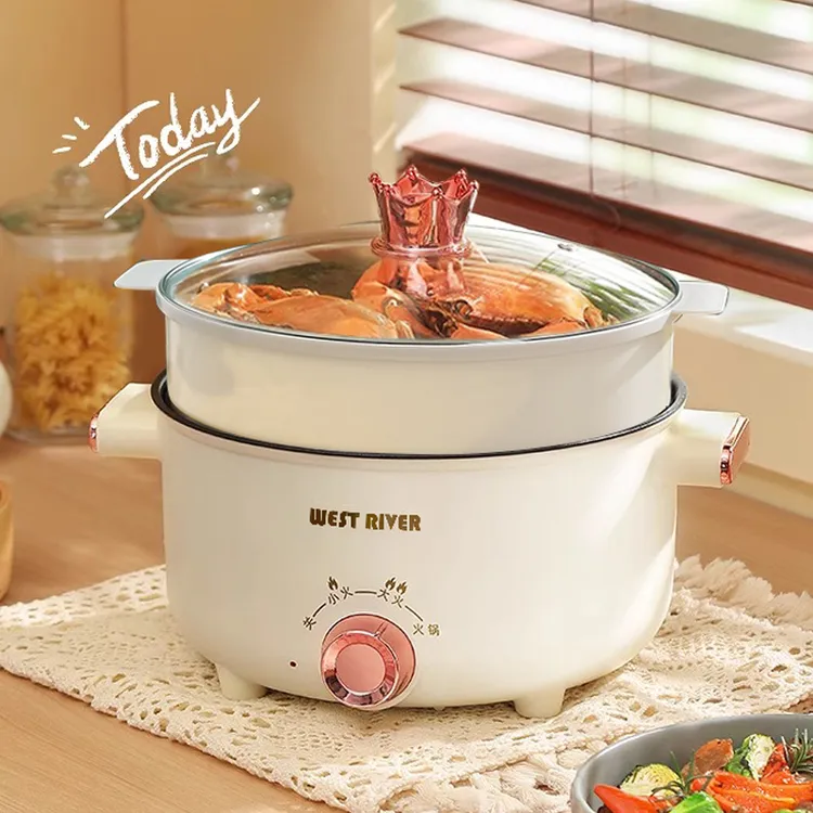 煮蒸炒一体电锅智能电煮锅多功能电饭煲家用电火锅宿舍不粘锅