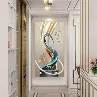 《前程似锦》》玄关现代过道走廊轻奢艺术-晶瓷装饰画镶钻带灯XG41